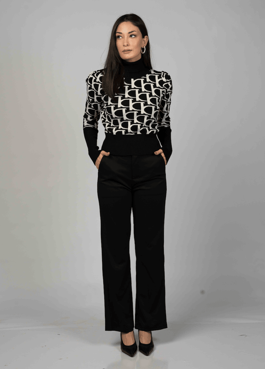 Black Formal Button Down Pants Ramay