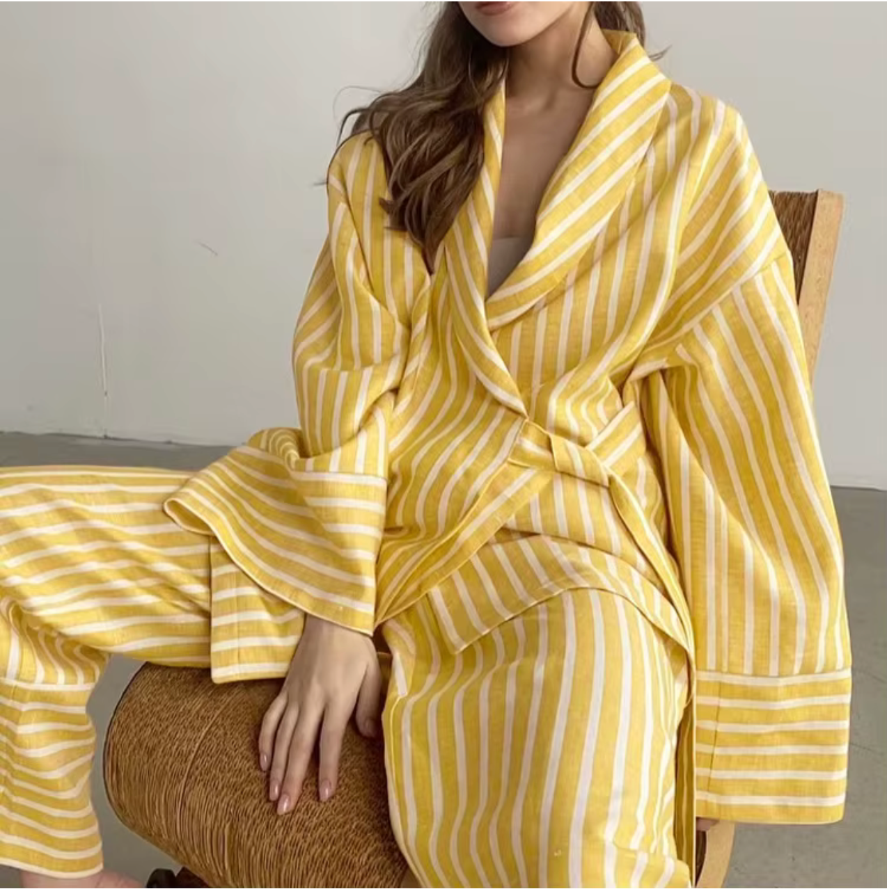Striped Cotton Long Sleeve Co-ord Set