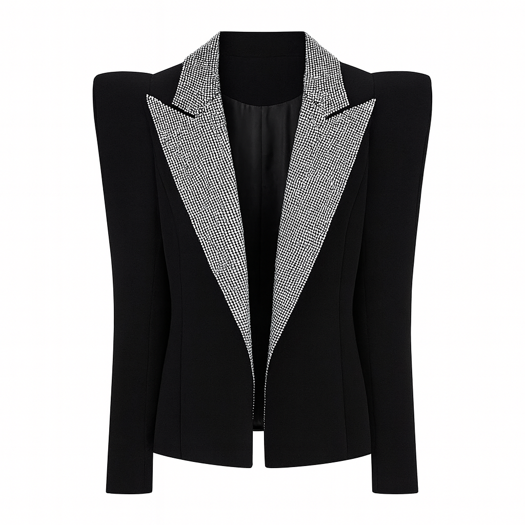 Ramay Signature Crystal Lapel Blazer