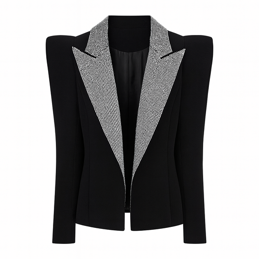Ramay Signature Crystal Lapel Blazer