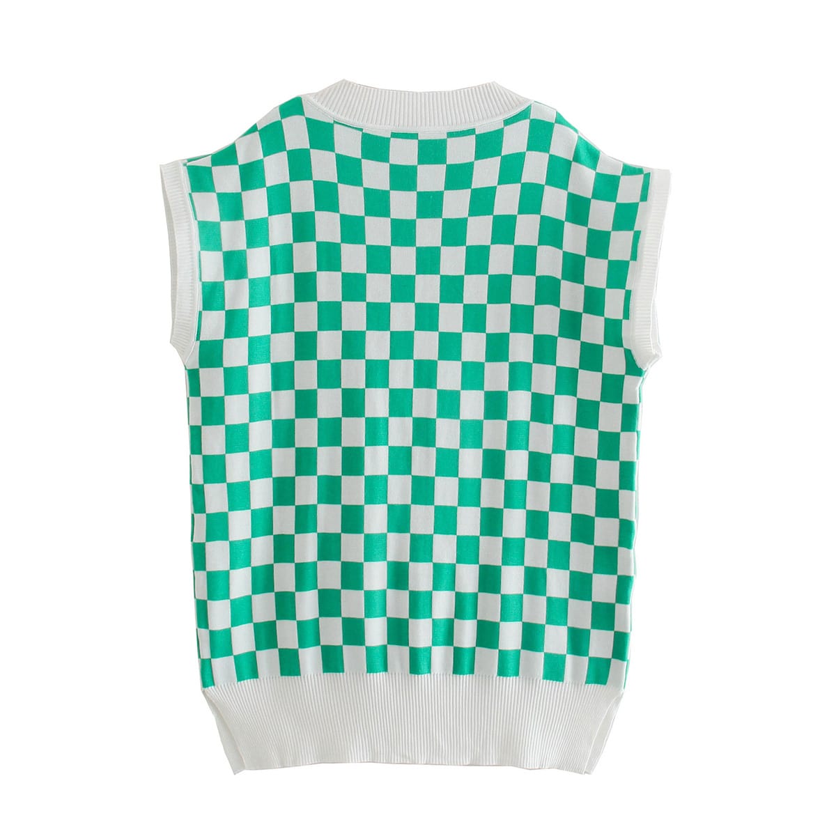 Checkerboard Plaid Sweater Ramay