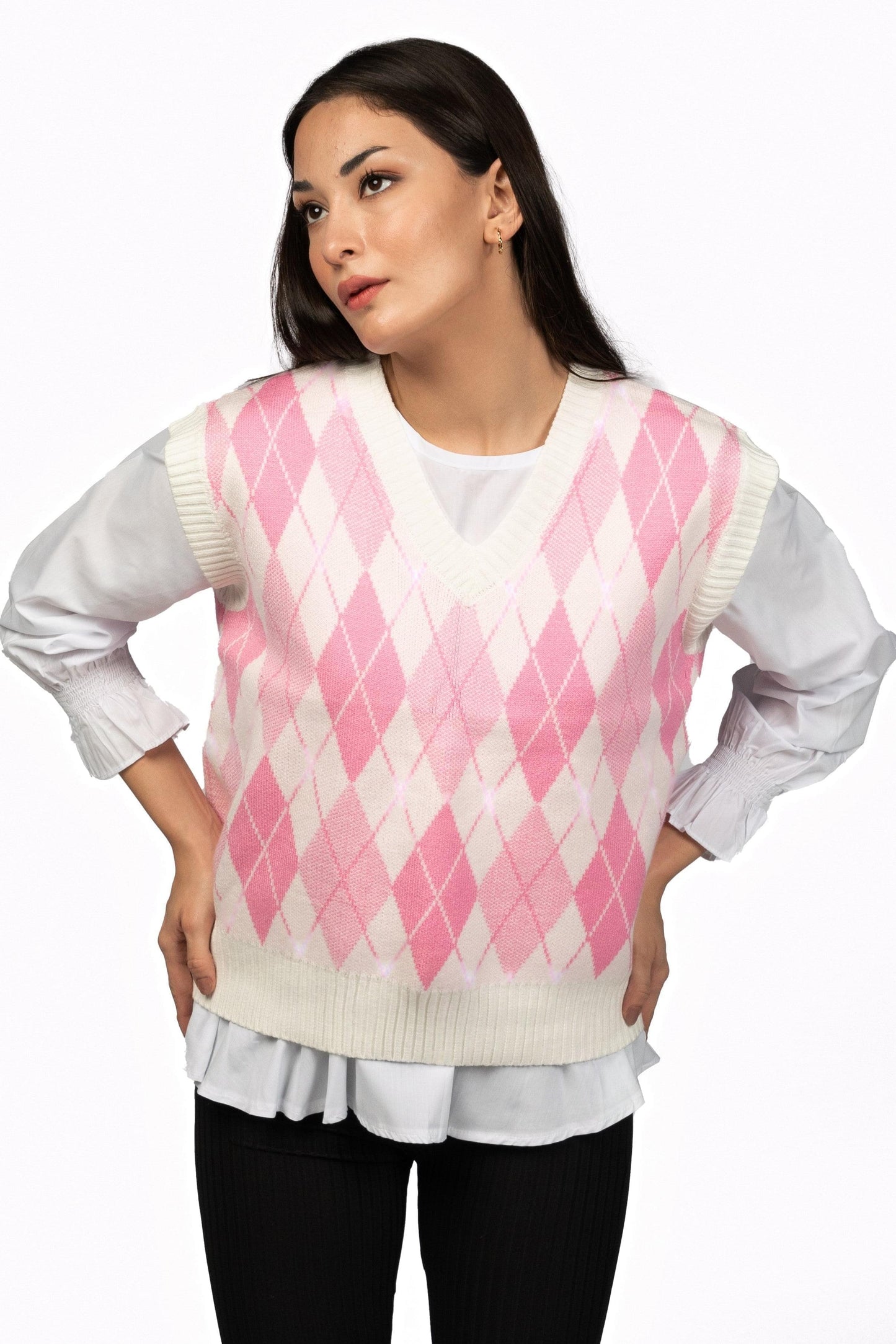 Diamond Plaid Link sweater Ramay