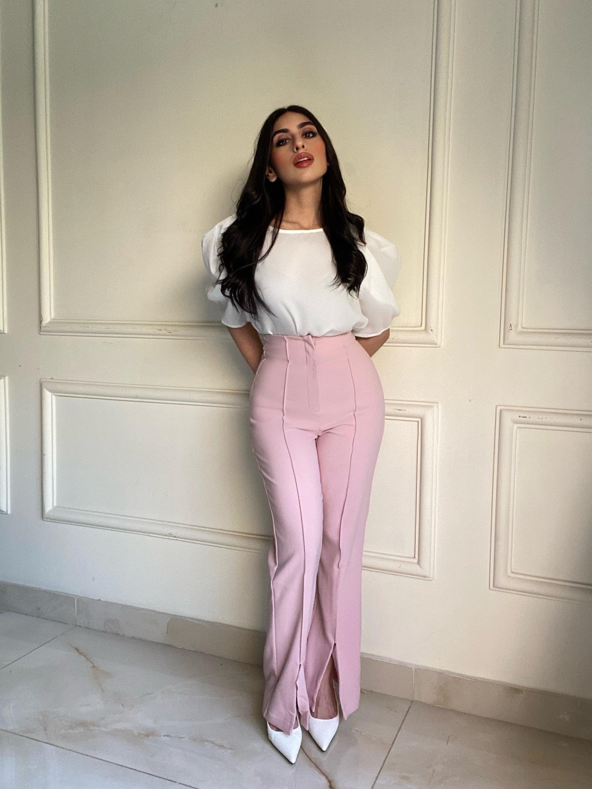 Pink Bootcut Trousers Ramay