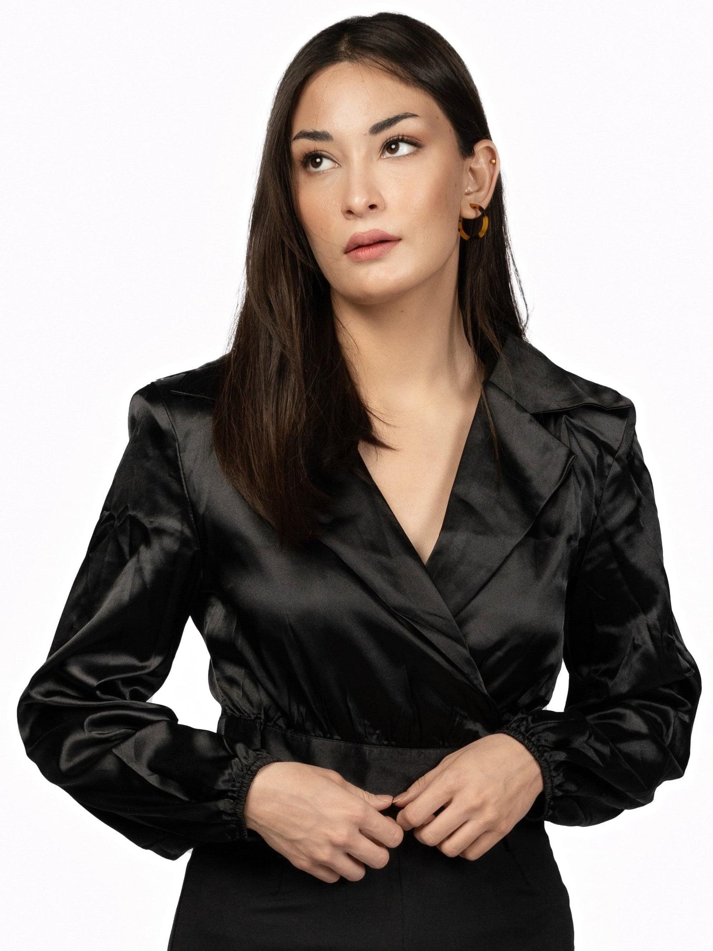 Waist-Fitted Lapel Style Shirt Ramay