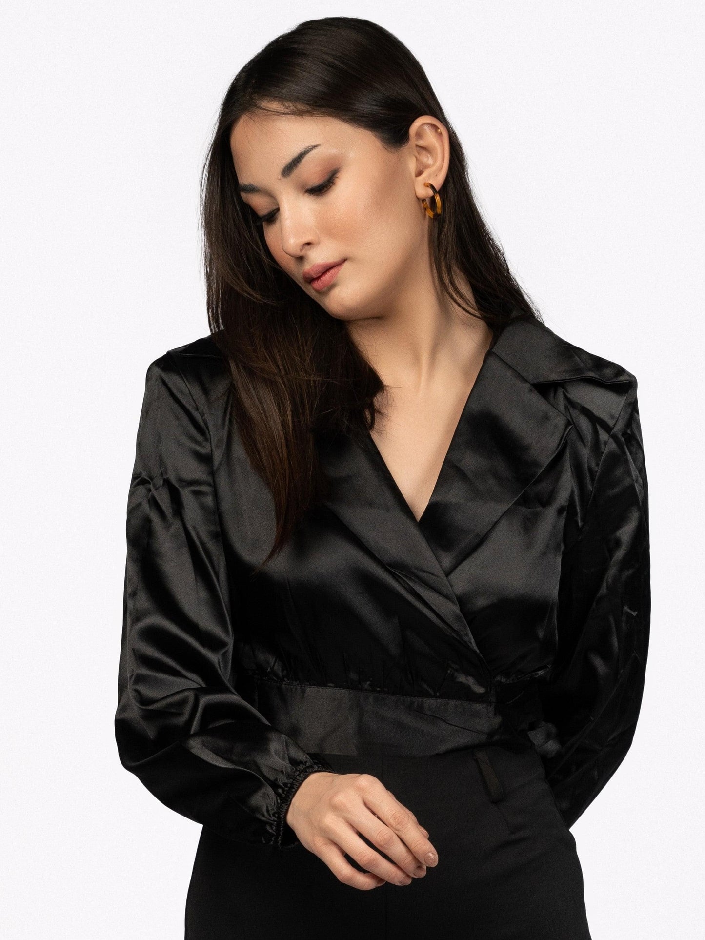 Waist-Fitted Lapel Style Shirt Ramay