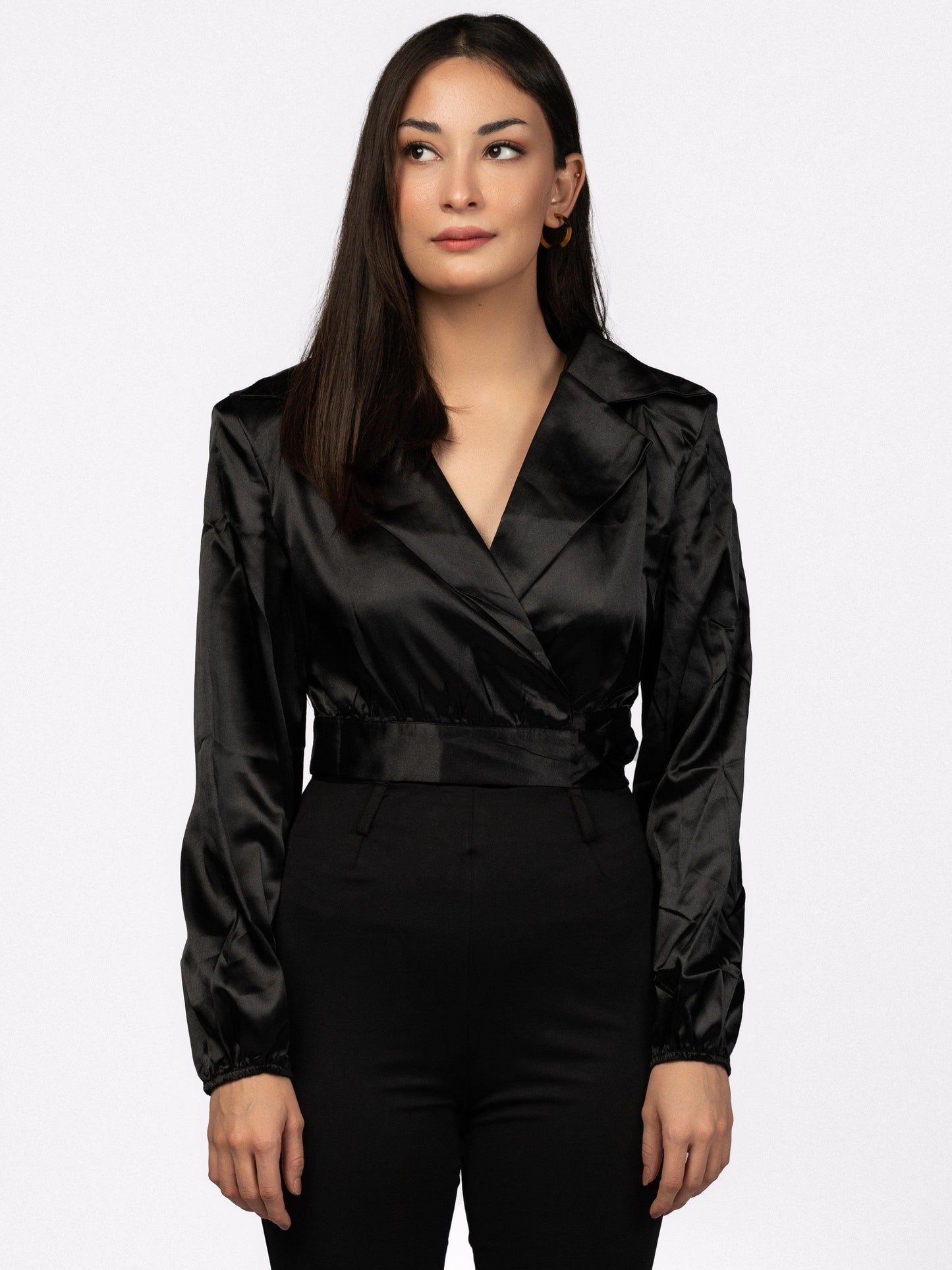 Waist-Fitted Lapel Style Shirt Ramay